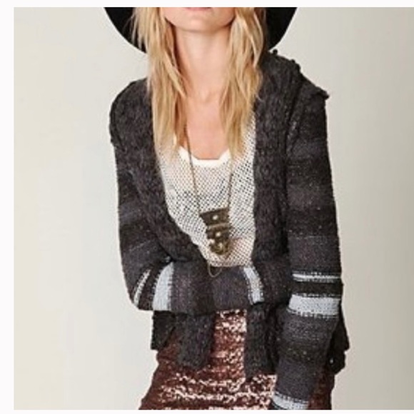 Free People Sweaters - Women's Black and Gray Sweater